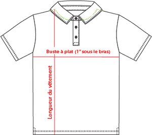 Charte de grandeur S05786 (XS à 2XL)