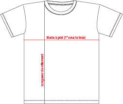 Charte de grandeur 8000 (S à 5XL)